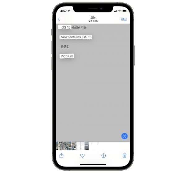 iOS 15 새로운 기능 실시간 텍스트
