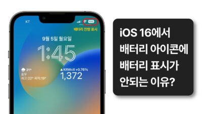 iOS 16 배터리 아이콘 잔량 표시
