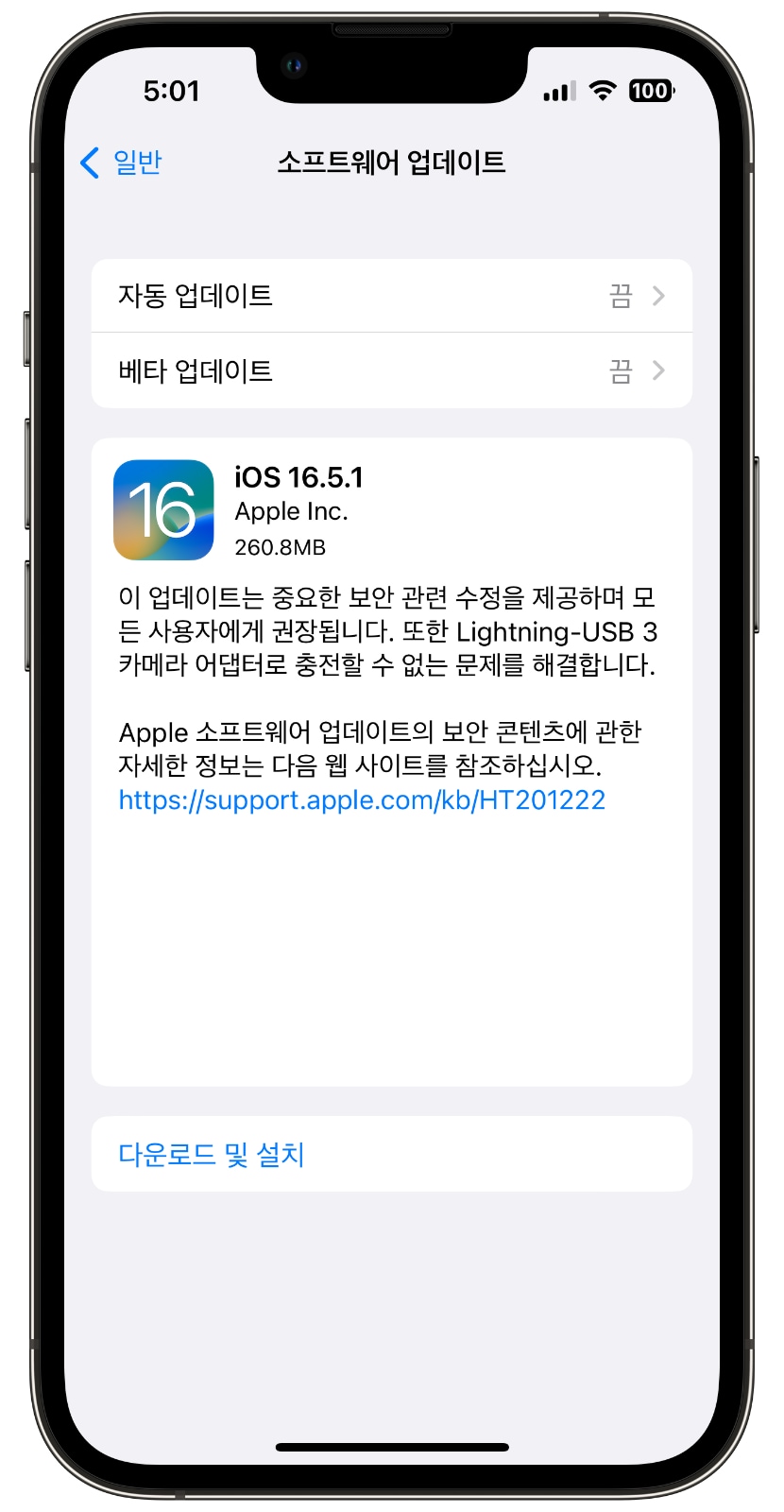 iOS 16.5.1 업데이트