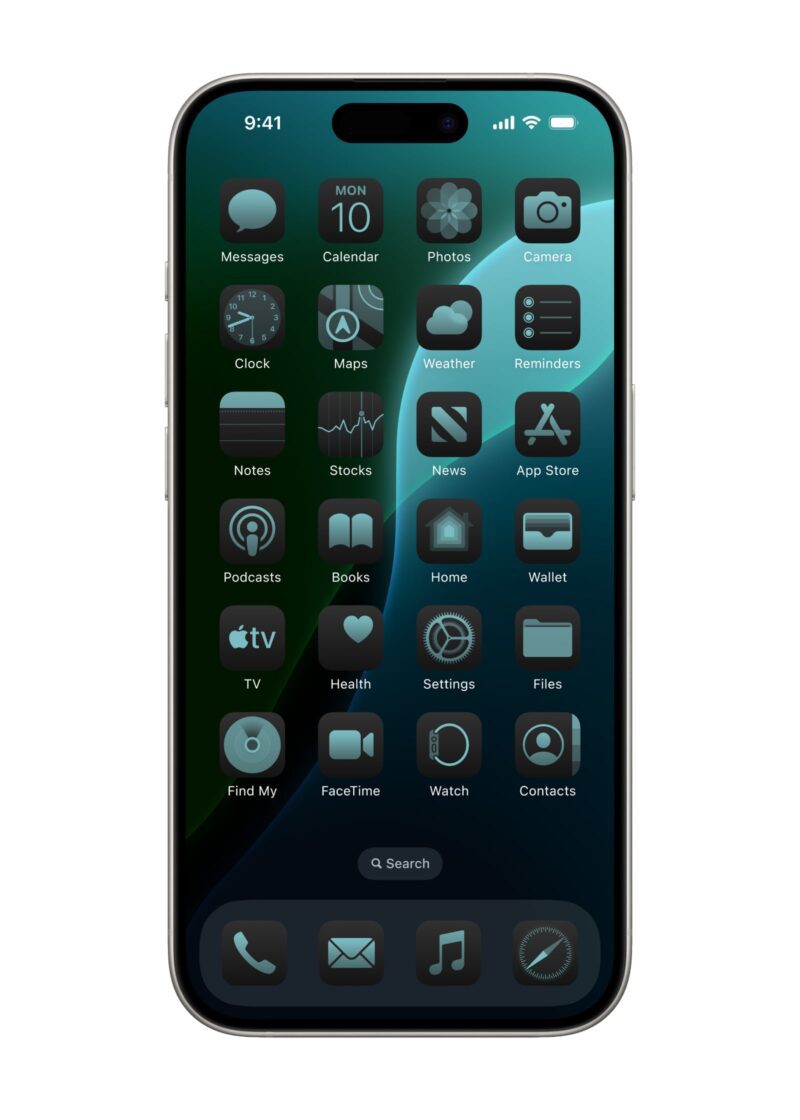 iOS 18 다크 화면 그린 색상
